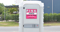 Portable Toilet Hire - Pink Fence